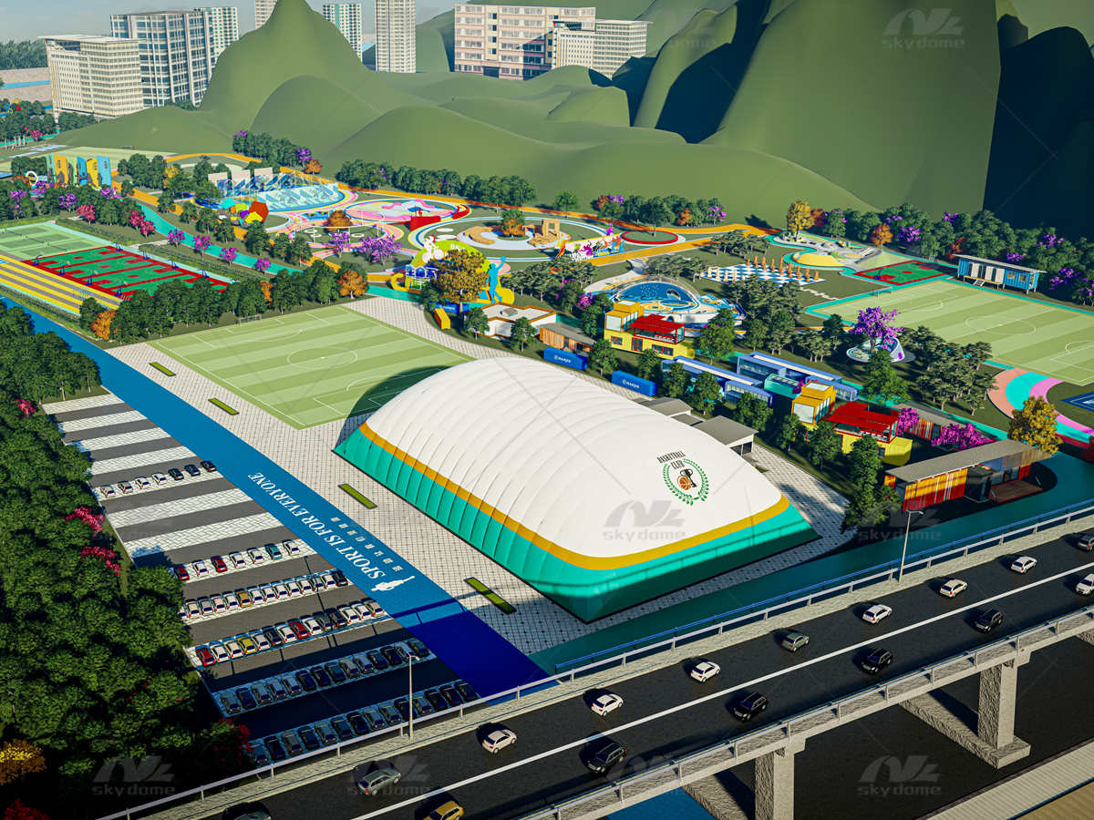 Надувний спортивний парк Air Dome у парку Riverside