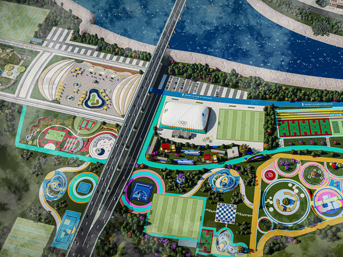 Надувний спортивний парк Air Dome у парку Riverside