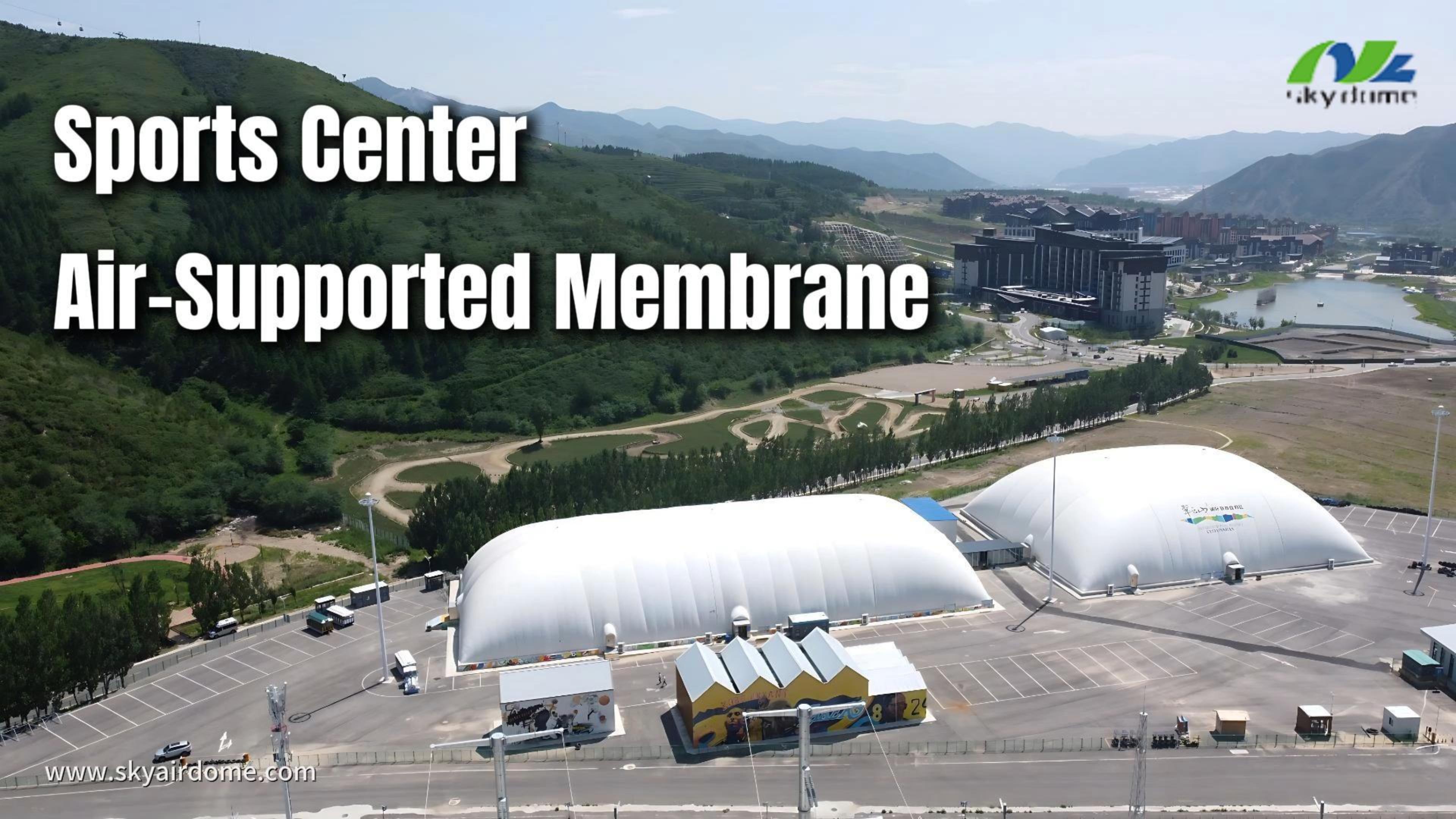 Membrana com suporte a&eacute;reo para centro esportivo