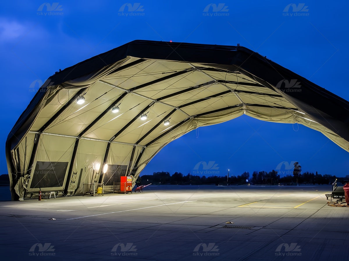 Hangar militare smontabile professionale in tessuto tenso