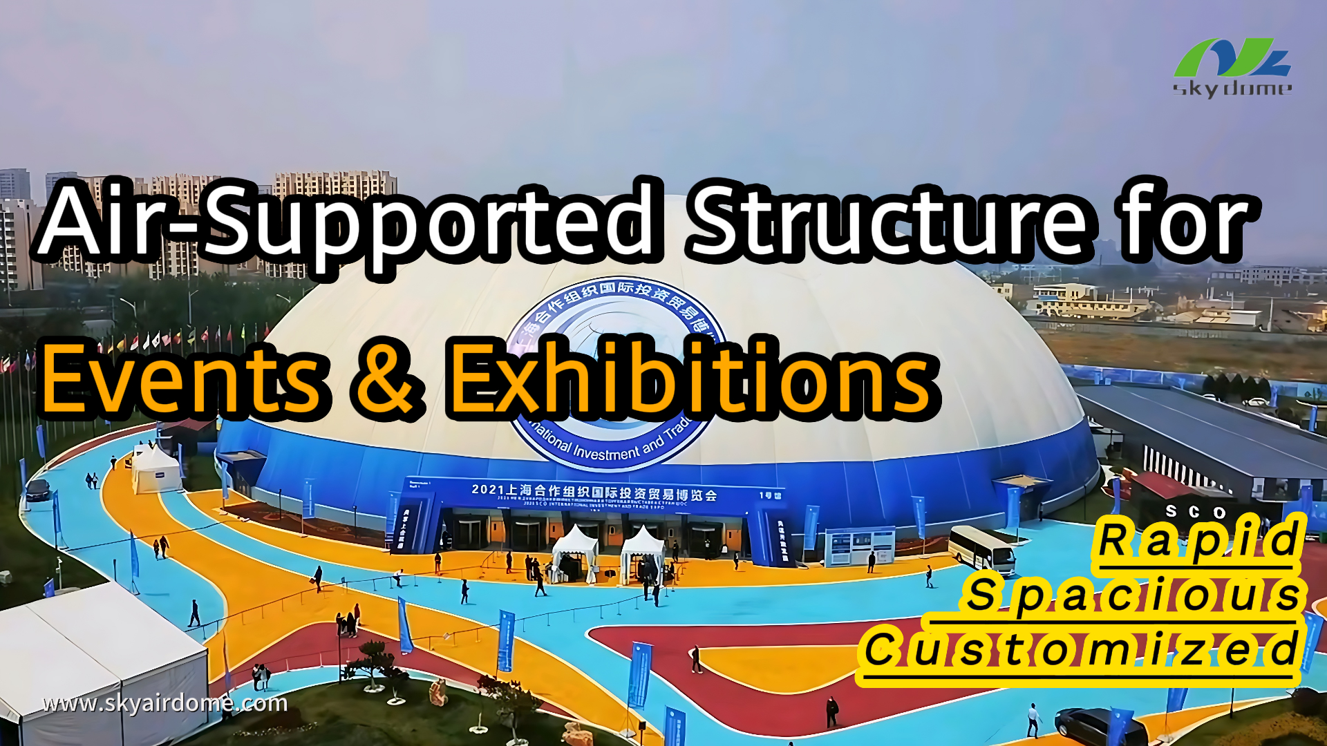 Structură cu sprijin aerian pentru evenimente și expoziții